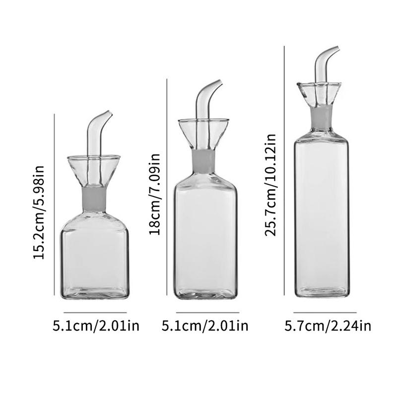 Leak-Proof High Borosilicate Glass Oil Dispenser Airtight Kitchen Bottle Dripless Soy Sauce Vinegar Seasoning Pot for Food