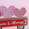 Valentine's Day Love Heart Car Ornament Farmhouse Rustic Handcrafted Wooden Heart Shape Car Table Sign Holiday Party Desktop Decoration