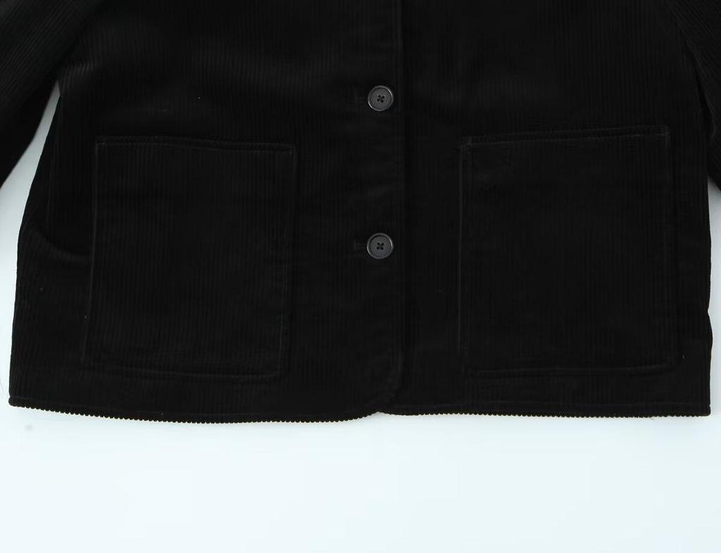 TAOP&ZA Spring Women's Versatile Corduroy Turn-Down Collar Jacket