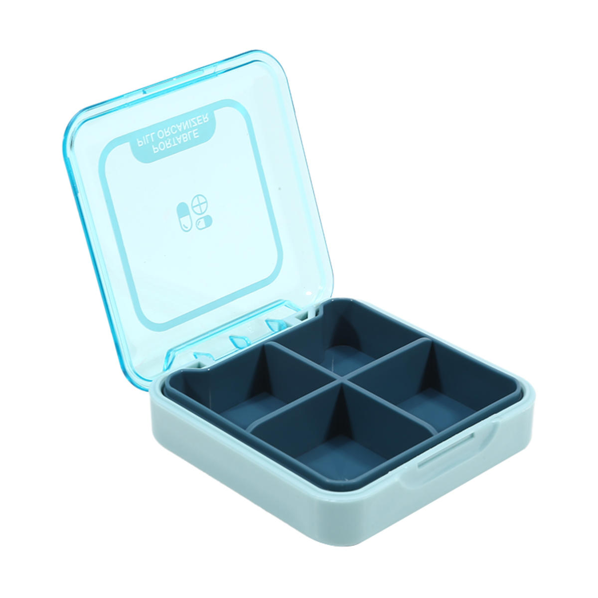 

Мини Дорожный Футляр для Таблеток Органайзер для Хранения Лекарств Контейнер Диспенсер для Таблеток Независимые Ячейки Таблетница Коробка для Рыболовных Снастей one size очистить синий