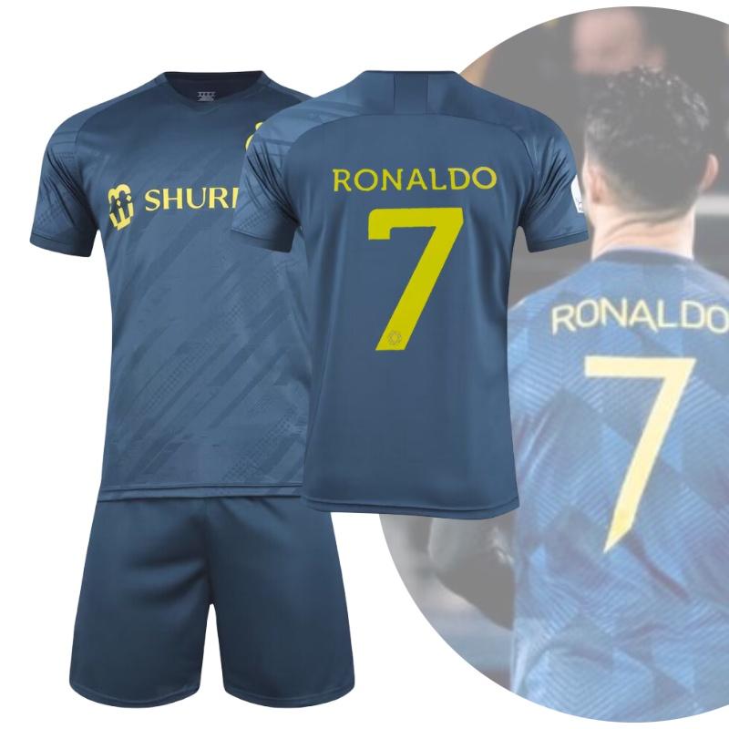 22-23 Saúdská Arábie Vítězný Tým Ronaldo Fotbalový Dres 7 Dětský Fotbalový Týmový Dres Tištěné Číslo
