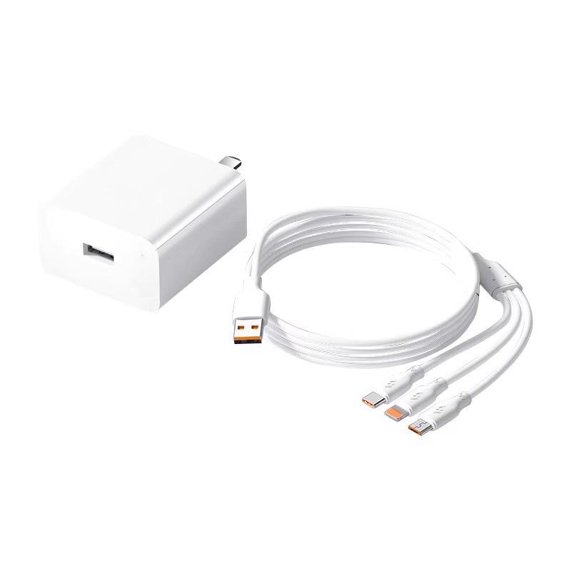 Universal Fast Charge 3-in-1 Multi-Port Cable: Type-C, Android, 3-Head