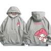 The Spring and Autumn Melody and Kuromi Cartoon Anime Periphery Girl's Hoodie Sweet and Lovely Parent Child Pullover