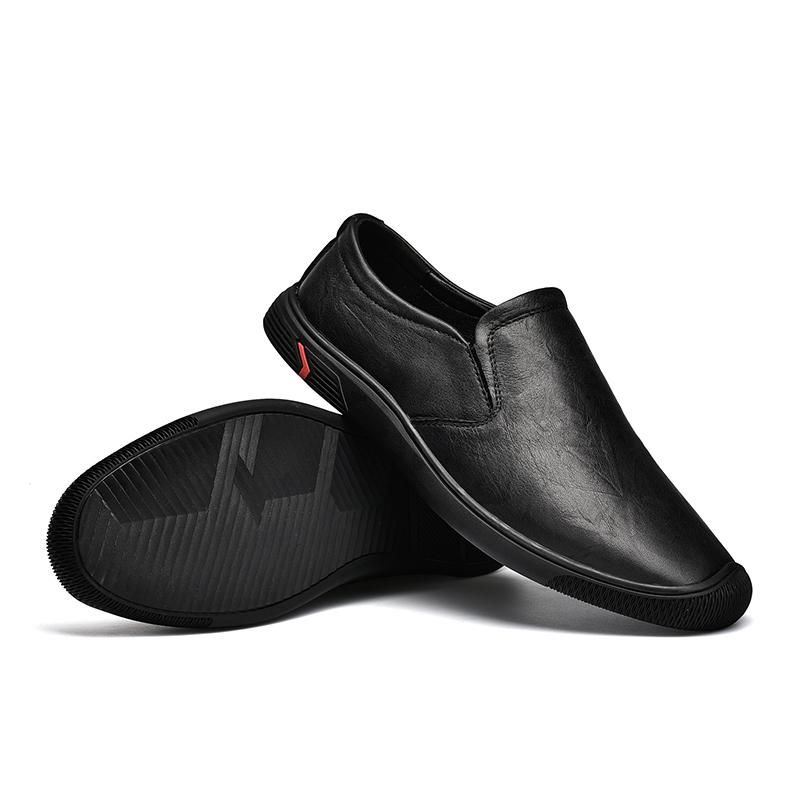 New Leather Shoes Men Classic Loafers Men Casual Shoes Breathable Walking Flats Walking Shoes Retro Outdoor Waterproof Moccasins