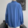 Spring and Autumn Cartoon Stitching Long-Sleeved Shirt Men's BF Loose Korean Style Couple Harajuku Style National Fashion Cardigan Jacket