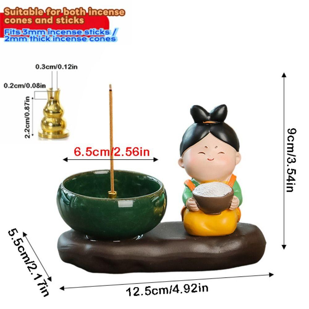 Creative Cartoon Girl Incense Burner Tang Dynasty Lady Cute Sticks Incense Tray Housewarming Gift