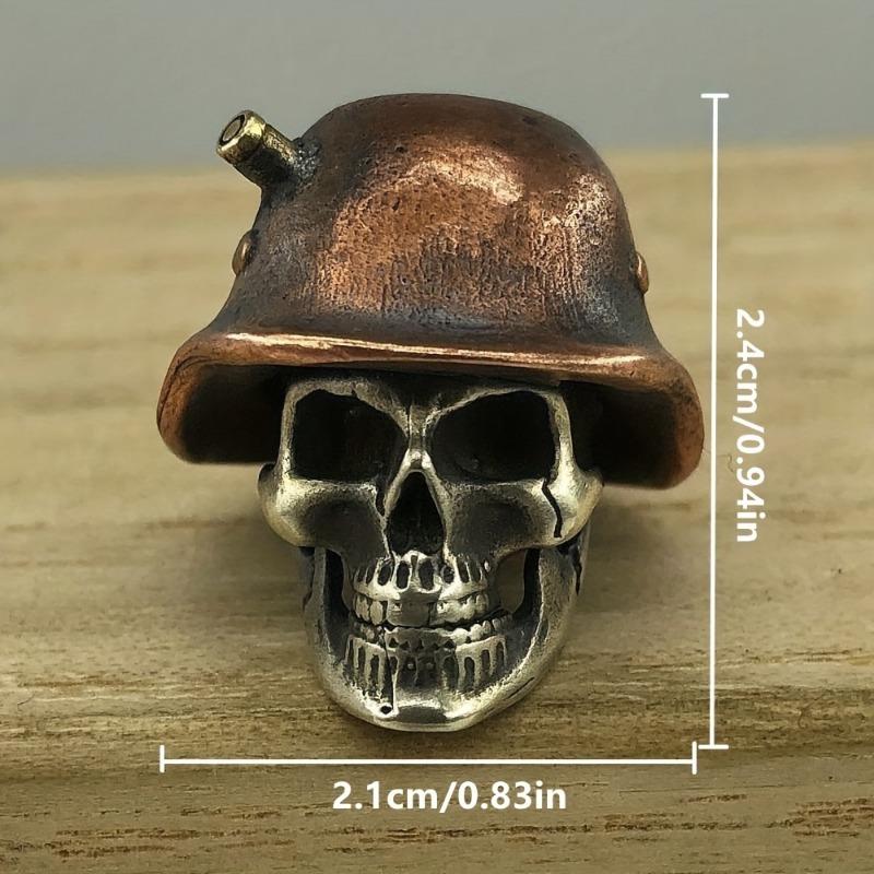 Skull Helmet Soldier Vintage Brass Paracord Knife Beads EDC Outdoor Pocket Tools Paracord Bead Pendant.