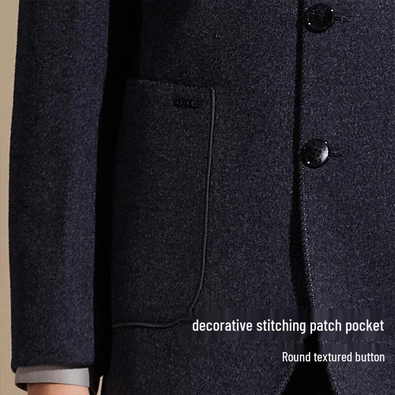 Antonio Men's Merino Wool & Silk Blend Stand-Collar Coat
