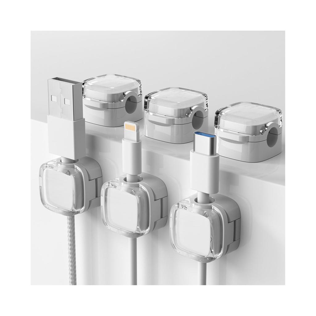 happykau Cable Holder with Magnets, Pack of 6, Cord Holders, Cable Clips, Wire Organizers, Magnetic Cord Clips, Desk Storage, Loss Prevention,