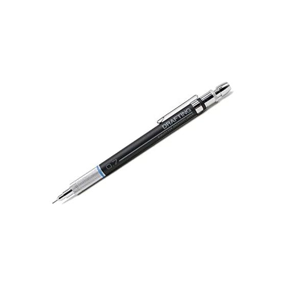 Takeda Drafting Mechanical Pencil, Fixed Sleeve, Metal Grip and Knock, 0.7mm, Lightweight, with Hardness Indicator, 4mm Long Sleeve