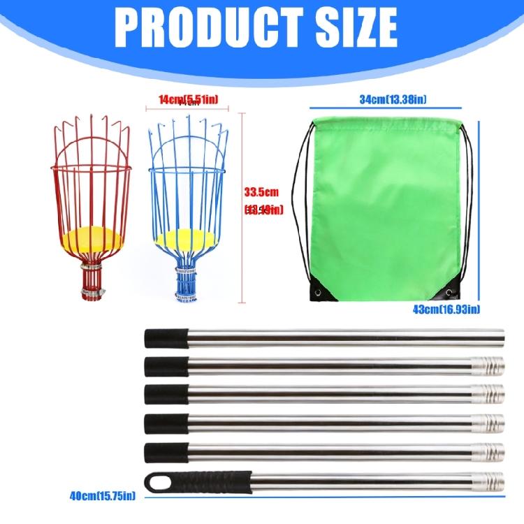 Extendable Telescopic Rod Long Handle Garden Basket Avocados Apples Fruit Picking Garden Harvesting Device for Harvesting