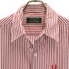FRED PERRY Striped Pattern Long sleeve shirt 40 Bordeaux series Men's Used