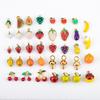 2pcs Stainless Steel Enamel Cute Strawberry Banana Corn Grape Cherry Charms Gold Plated DIY Bracelet Earrings Jewelry Findings