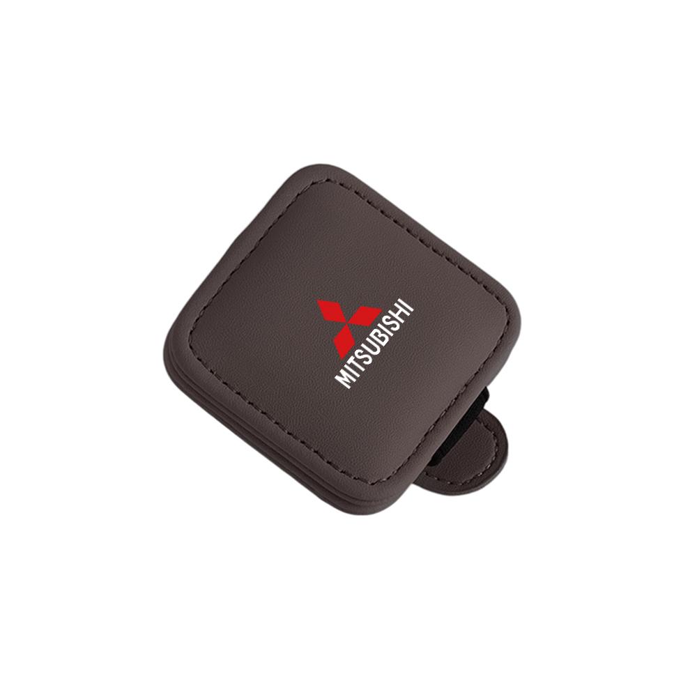 Leren Zonneklep Auto Bril Clip Auto Zonnebril Houder Accessoires Voor Mitsubishi Pajero Outlander Montero Lancer Triton l200