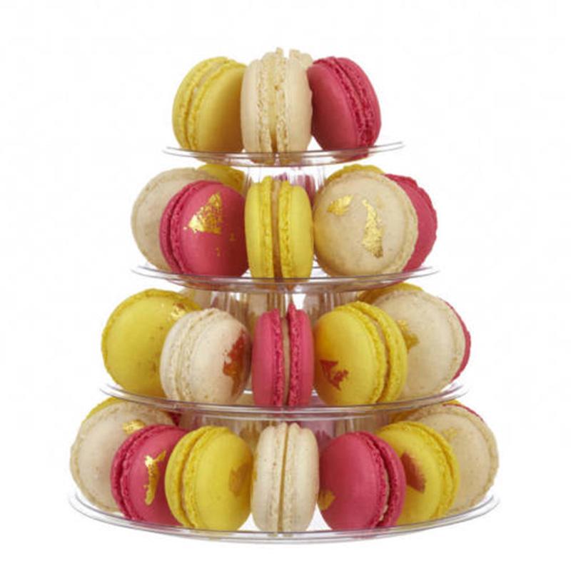 Suport de Afișare Nuntă Zi de Naștere 260*210mm Calitate înaltă 4 Niveluri Suport de Afișare Macaron Stand Turn Macaron Rotund Transparent