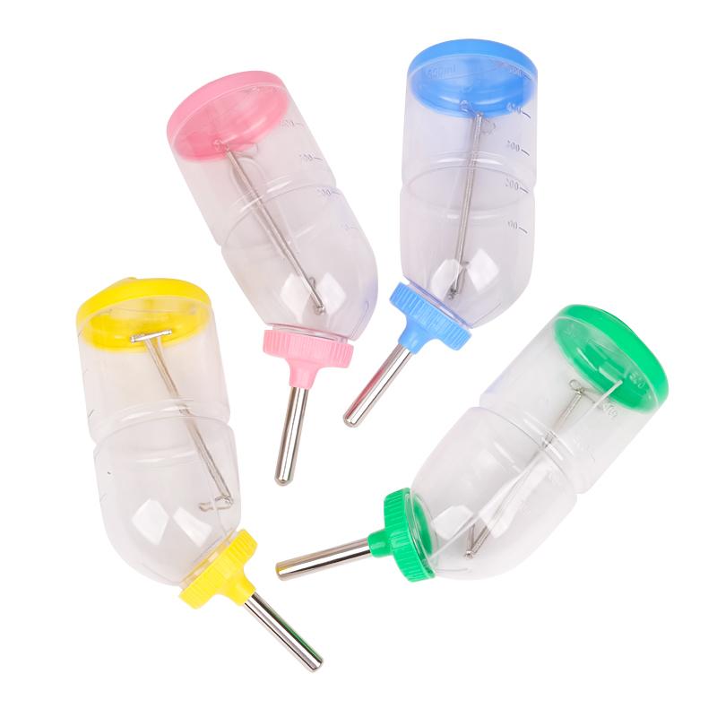 300ml/500ml Plastic Hamster Drinker Water Bottle Dispenser Feeder Hanging Guinea Pig Squirrel Rabbit Pet Drinking Fountain