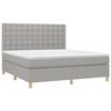 Maison Exclusive - Slat Bed Base Mattress and LED Light Grey 160x200 Cm
