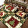 Christmas Carpet Red and White Snowflake Santa Claus Bottom for Living Room Bedroom Kitchen Floor Christmas Party Decoration