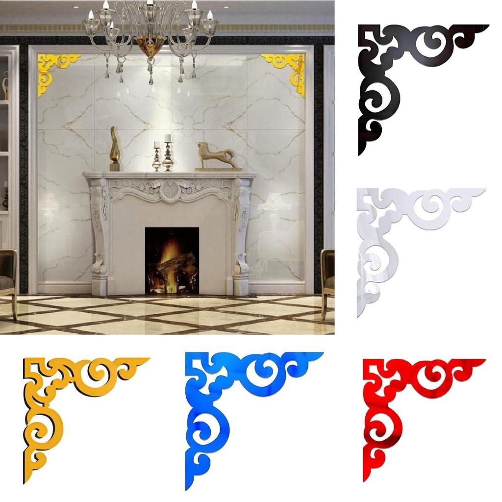 Sticker Mirror Cabinet Decals Fashion Wall Corner Stickers Home Room Decoration