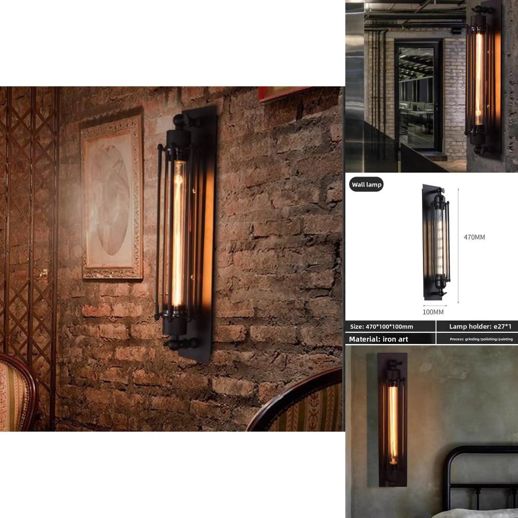 Rustic Industrial Wall Lighting Iron Cage Led For Bedroom And Hallway Decor