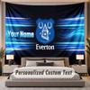 Custom Name Text Tapestry Everton FC Personalized Polyester Wall Tapestry For Bedroom And Room