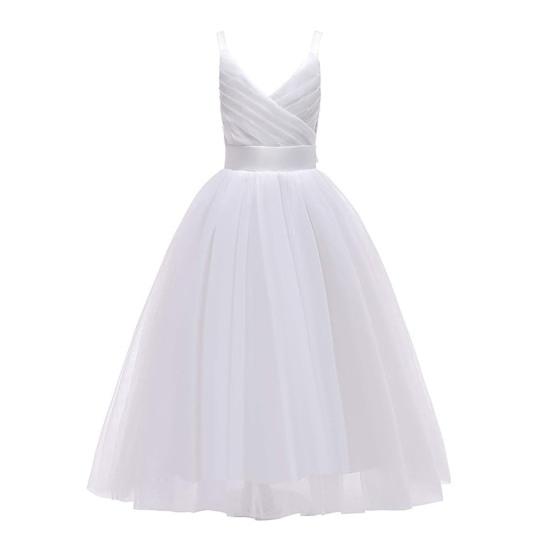 

Yousheng Girls официальное свадебное платье фатин длинное А-силуэт пышное платье принцессы макси детское бальное платье на день рождения выпускной 100cm белый