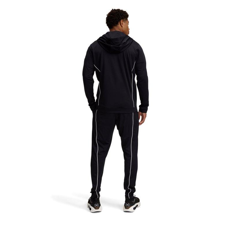 Under Armour Dres Logo Bluza z kapturem Długi rękaw Top Slim Wygodny Modny Długie spodnie Zestaw casualowo-sportowy Męskie Dresy Czarne 1390152-001