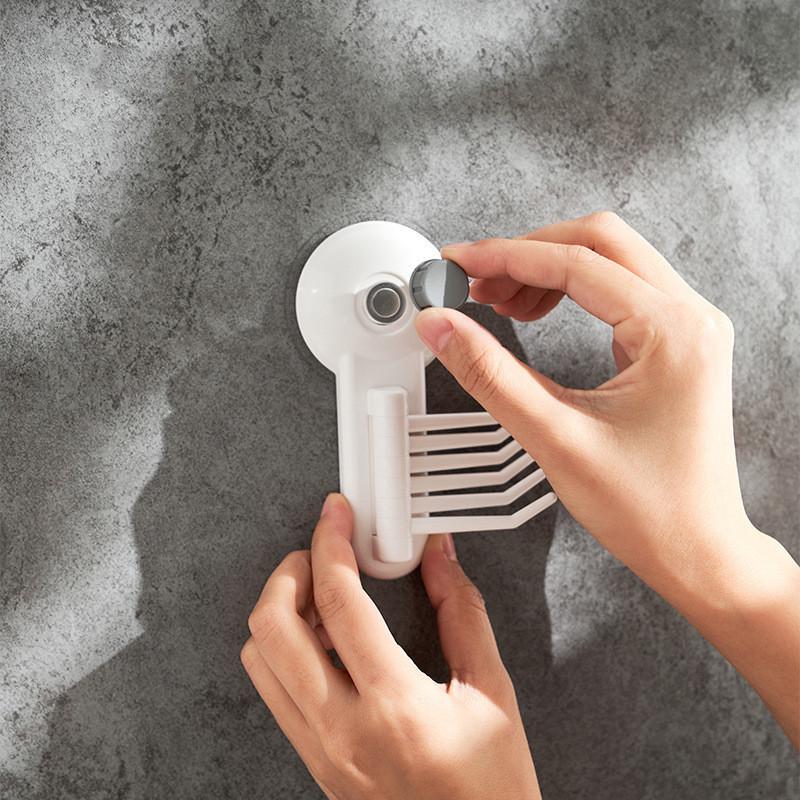 Button-Type No-Trace Adhesive Bathroom Wall Hook, Punch-Free, Strong Hold, 1pc