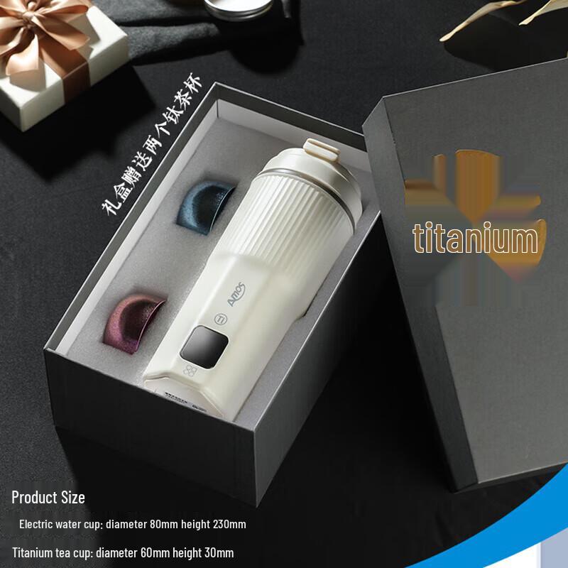 Amos Pure Titanium Portable Electric Kettle & Thermos 450mL