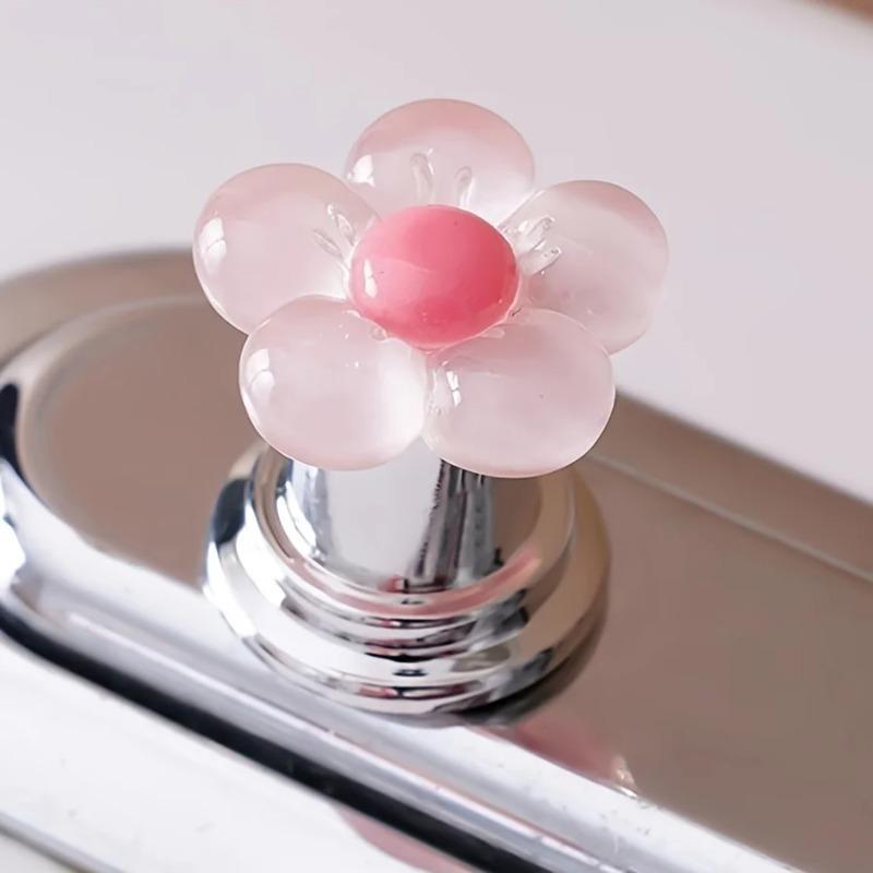 Essential Floral Toilet Flush Handle for Bathroom Toilet Button Toilet Water Tank Switch Button Auxiliary Flushing Switch