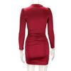 Slim Fit Puff Sleeve Bodycon Dress - Sexy Mid-Length Long Sleeve