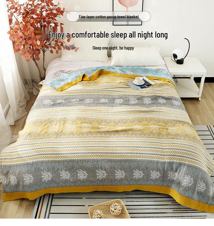 Five-Layer Gauze Summer Blanket: Thin, Cool, and Perfect for Naps