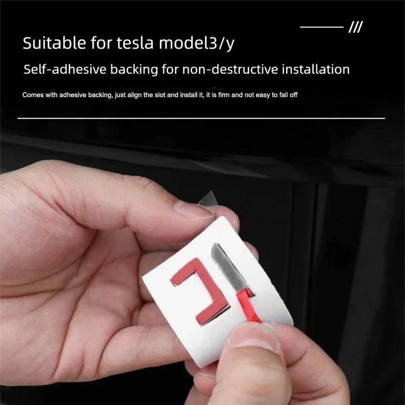 ZTFT9 3D Car Chrome Emblem Sticker Auto Trunk Decoration Badge Label For Tesla Model 3 Model Y Model S Model X Cybertruck SpaceX Coil