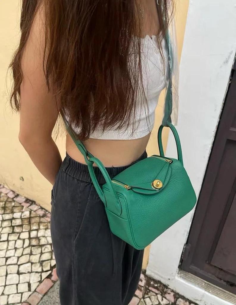 2025 Togo Leather Lindy Shoulder & Crossbody Bag: High-End Genuine Cowhide Women's Handbag