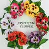 Silk Cloth Artificial Pansy Flowers DIY Phalaenopsis Simulated Rose Bouquet Soft Dyed Edged Flower Bouquet Photography Props