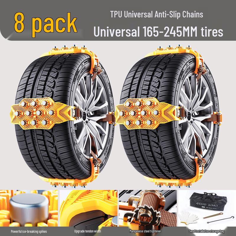 Universal Thickened Anti-Skid Ice-Breaking Tire Chains for Sedans & SUVs