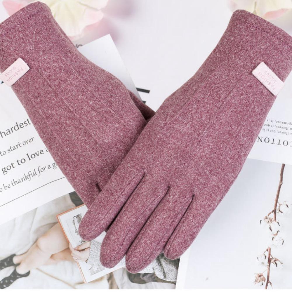 Plush Finger Gloves Touchable Screen Warm Gloves Fashionable Touch Screen Gloves  Women's Style