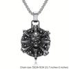 Vintage Gothic Viking Skull Pendant with Fine Details Punk Style Necklace for Men's Jewelry Gifts
