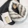 Autumn Winter Women Plush Shoulder Bag Luxury Design Fake Fur Striped Handbags American Fashion Retro Soft Underarm Bags CLE