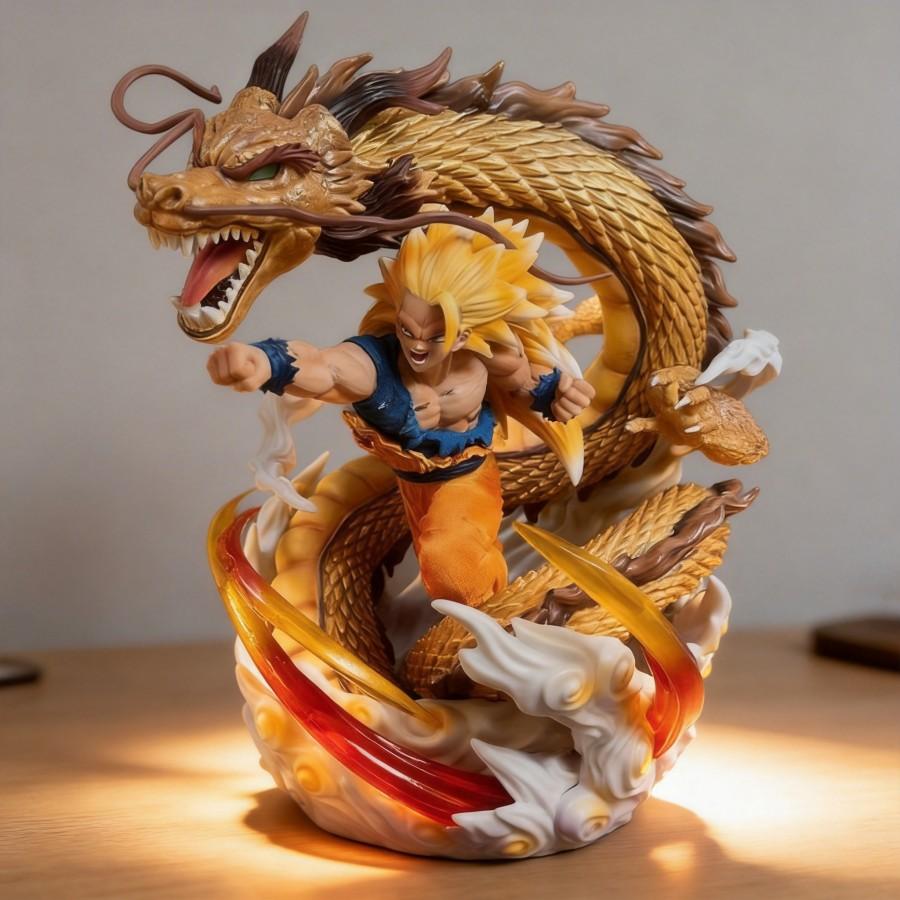 Dragon Ball Figure Peripheral Model Super Saiyan 3 Explosion Dragon Fist Goku Figure Decoration Wholesale 29cm