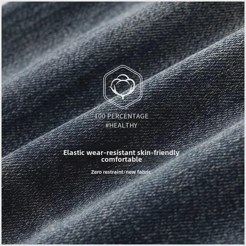 Pánské džíny Slim Fit s retro praním - Jednobarevné, Lehký luxus, Podzimní styl, Elastické dlouhé kalhoty