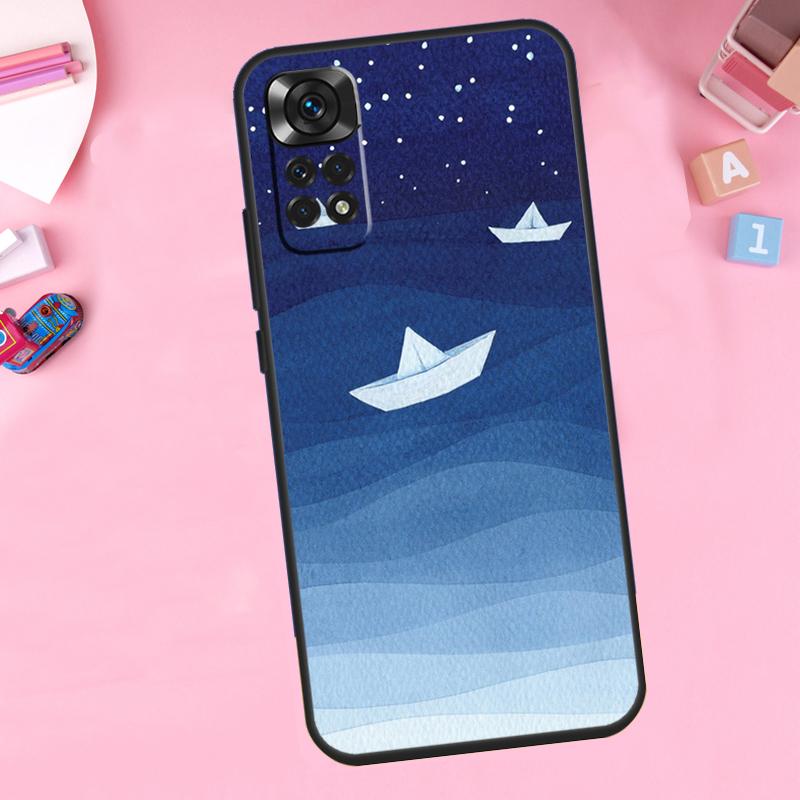 Ocean Waves Sailboat For Xiaomi Redmi Note 14 10 11 12 13 15 Pro Plus Phone Case For Redmi 15 15C 14C 12C 10C 13C