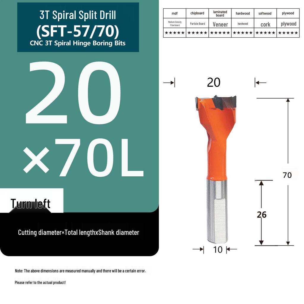 Yasen CNC Woodworking Three-Flute Spiral Drill Bit and Hole Opener