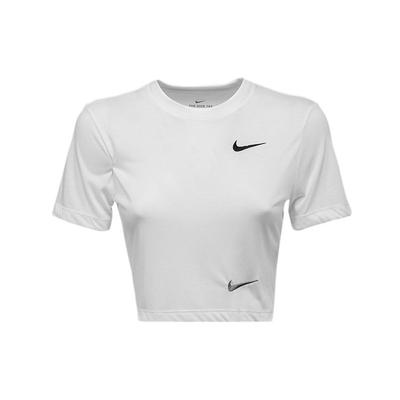 T-shirt damski z krótkim rękawem, dopasowany krój, logo Swoosh w kontrastowym kolorze, biały CU1529-100