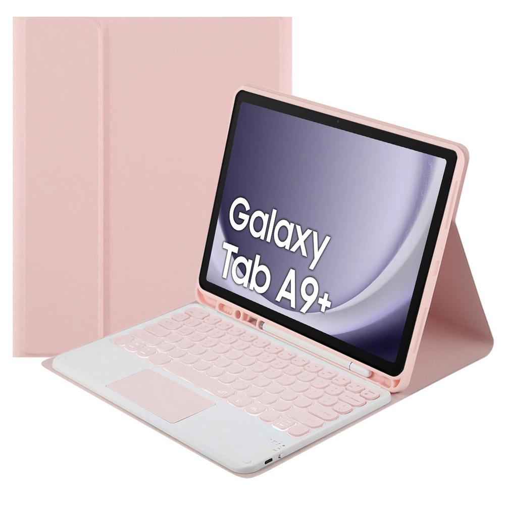 Galaxy Tab A9 Plus Bluetooth Keyboard Case with Touchpad (Pink)