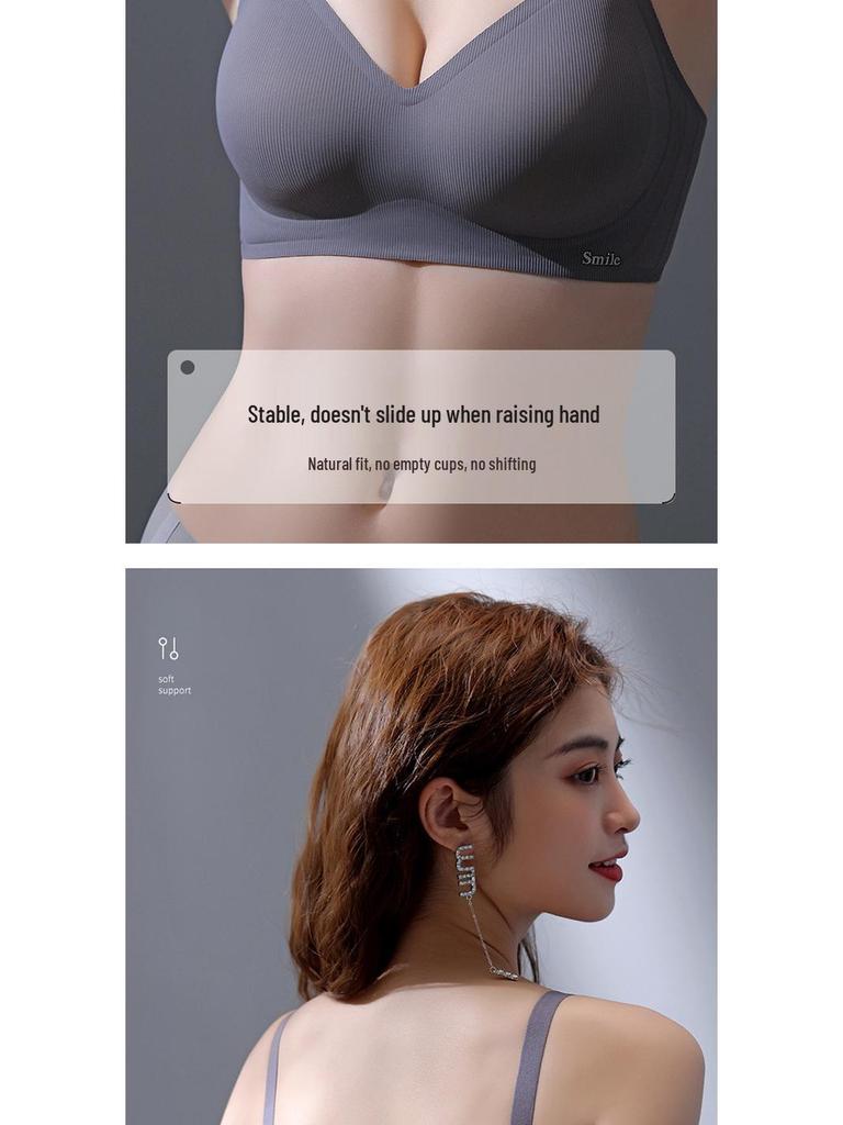 B78 Original Soft Support Seamless Jelly Strips Wire-free Anti-Sagging Latex Bra for Small Busts