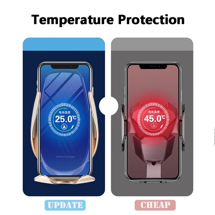 10W Car Wireless Quick Charger Automatic Clamp Smart Sensor Mount Holder For Phone RX