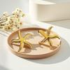 Ocean Series Gold Starfish & Moon Titanium Steel Earrings - Durable Non-Fading K Gold Accessories