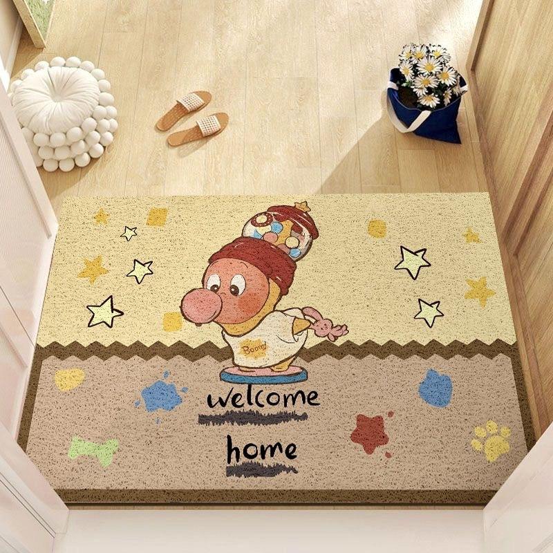 Cartoon Star Human Silk Circle Floor Mat, Entrance Door Non-Slip, Dirt-Resistant And Easy To Take Care Of, Foot Pad Household Wear-Resistant And