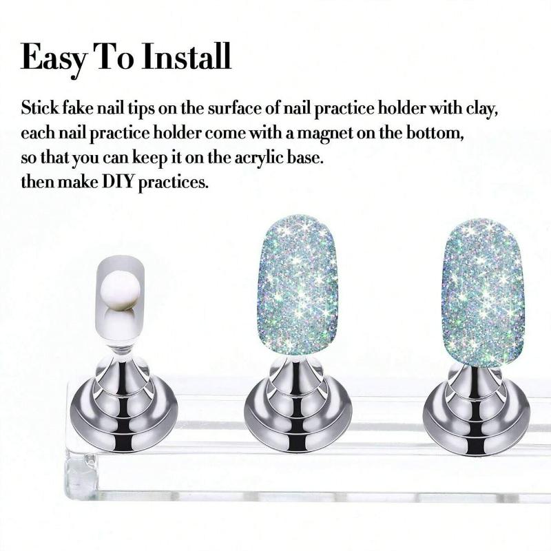 Supporto per Unghie per Esposizione Unghie Finte, Supporto Magnetico per Unghie Finte per Pratica Pittura Unghie, Strumenti per Nail Art per Principianti per Unghie Finte